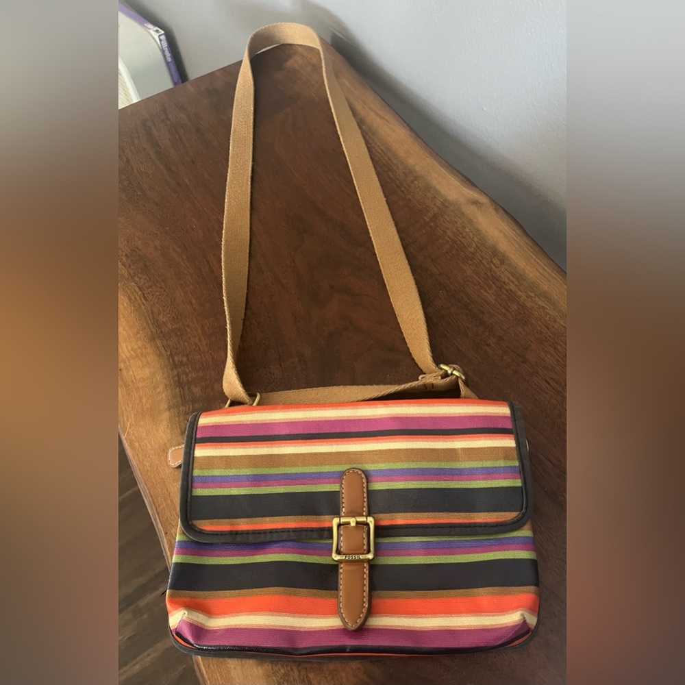 Fossil Canvas Coated Crossbody Purse